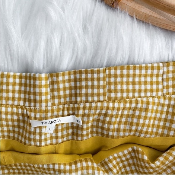 Tularosa Tomasa Trouser in Marigold Yellow White Waist Belt Gingham Paperbag L - Picture 9 of 16